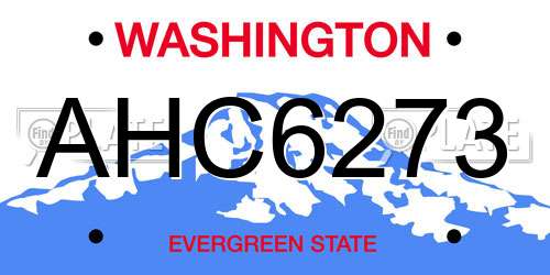 AHC6273 Washington License Plate