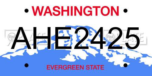 AHE2425 Washington License Plate