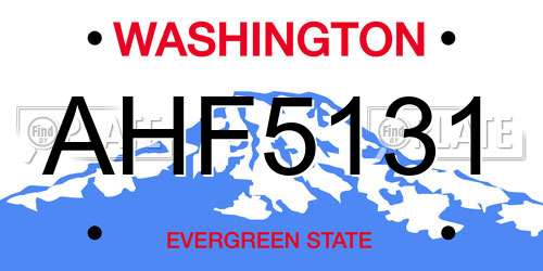 AHF5131 Washington License Plate