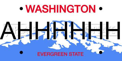 AHHHHHH Washington License Plate