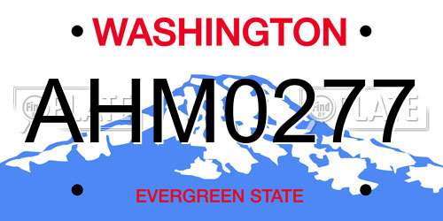 AHM0277 Washington License Plate