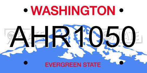 AHR1050 Washington License Plate