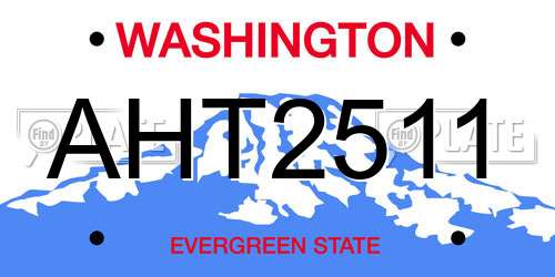 AHT2511 Washington License Plate