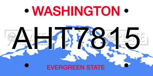 AHT7815 Washington License Plate