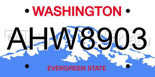 AHW8903 Washington License Plate