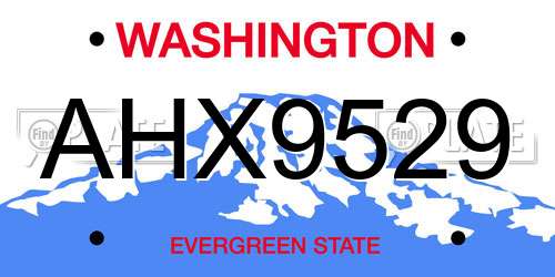 AHX9529 Washington License Plate