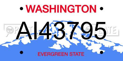 AI43795 Washington License Plate
