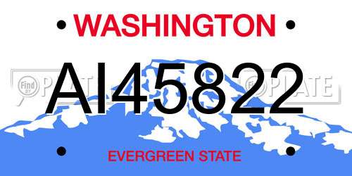AI45822 Washington License Plate