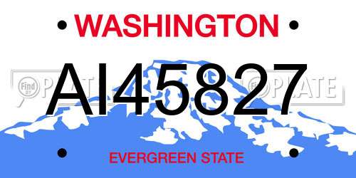 AI45827 Washington License Plate