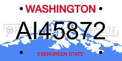 AI45872 Washington License Plate