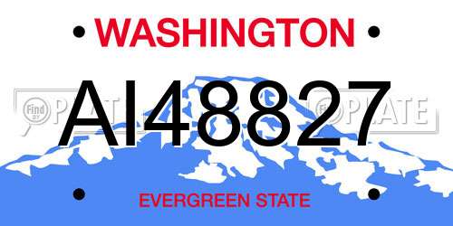AI48827 Washington License Plate
