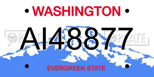 AI48877 Washington License Plate