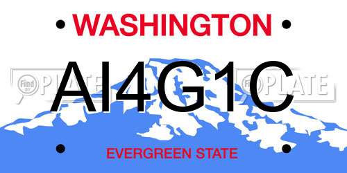 AI4G1C Washington License Plate