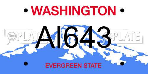 AI643 Washington License Plate