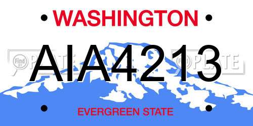 AIA4213 Washington License Plate