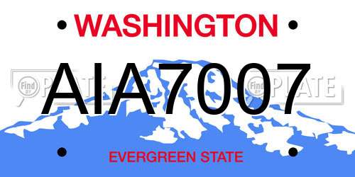 AIA7007 Washington License Plate