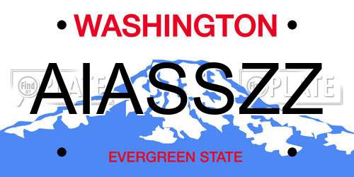 AIASSZZ Washington License Plate