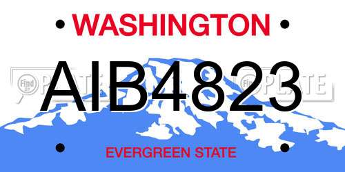 AIB4823 Washington License Plate