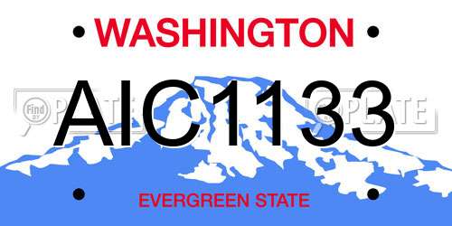 AIC1133 Washington License Plate