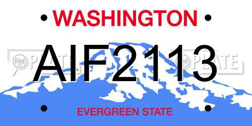 AIF2113 Washington License Plate