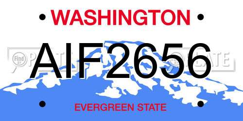 AIF2656 Washington License Plate