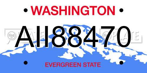 AII88470 Washington License Plate