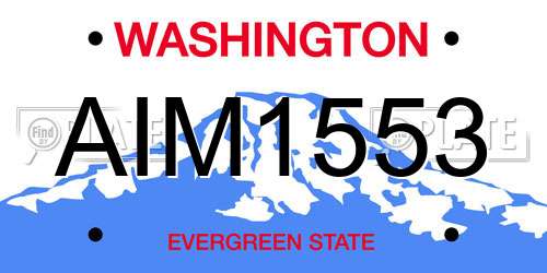 AIM1553 Washington License Plate