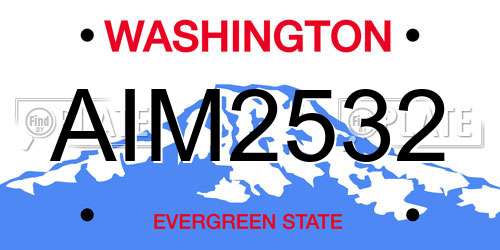 AIM2532 Washington License Plate
