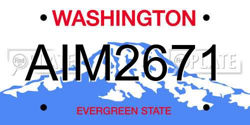 AIM2671 Washington License Plate
