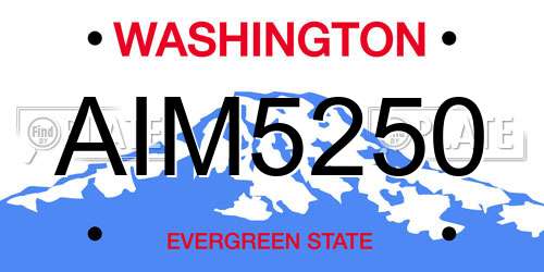 AIM5250 Washington License Plate