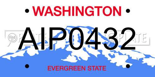 AIP0432 Washington License Plate