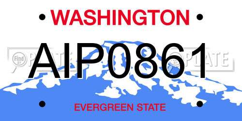 AIP0861 Washington License Plate