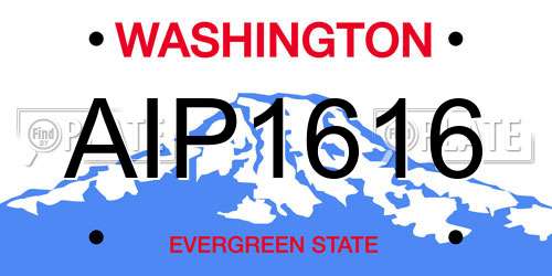 AIP1616 Washington License Plate