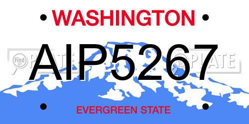 AIP5267 Washington License Plate