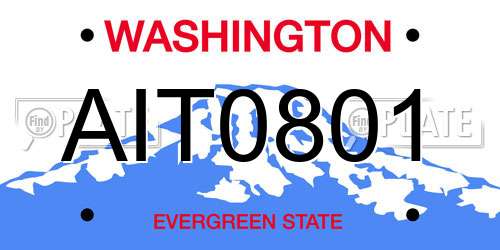 AIT0801 Washington License Plate