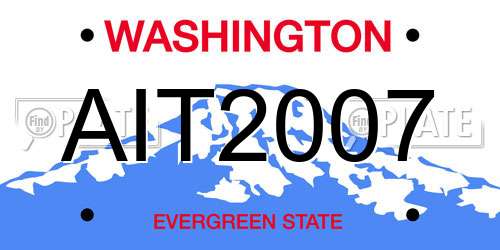 AIT2007 Washington License Plate