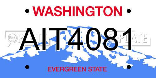 AIT4081 Washington License Plate