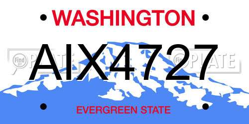 AIX4727 Washington License Plate
