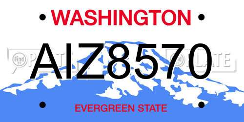 AIZ8570 Washington License Plate