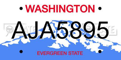 AJA5895 Washington License Plate