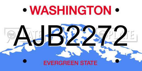 AJB2272 Washington License Plate