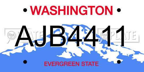 AJB4411 Washington License Plate