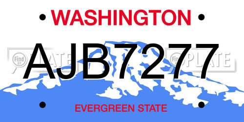 AJB7277 Washington License Plate
