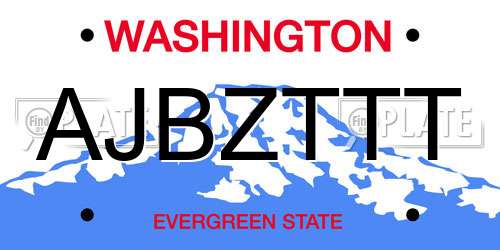 AJBZTTT Washington License Plate