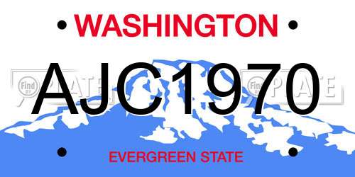 AJC1970 Washington License Plate