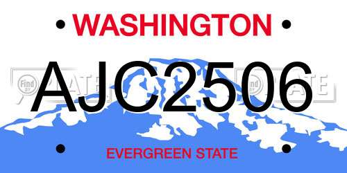 AJC2506 Washington License Plate