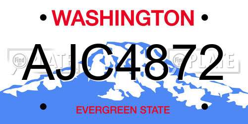 AJC4872 Washington License Plate