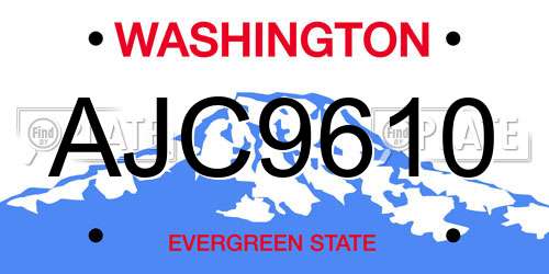 AJC9610 Washington License Plate