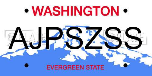 AJPSZSS Washington License Plate