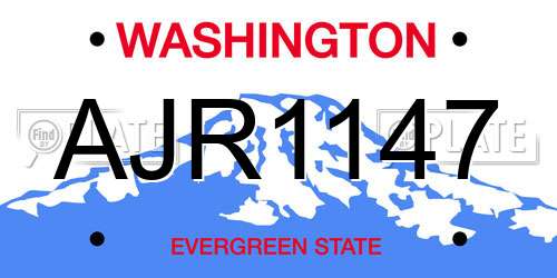 AJR1147 Washington License Plate
